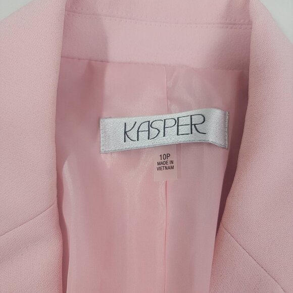 Kasper Women's Blazer Suit Jacket Pink Size 10P 10 P Petite Lined One button - Picture 2 of 6